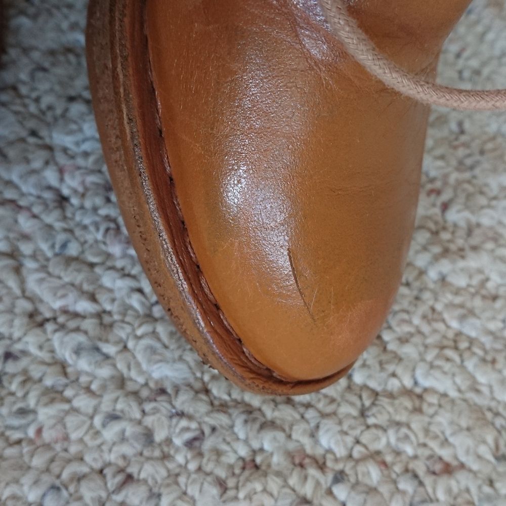 MARC BY MARC JACOBS Brown Tan Calf Leather Wedge oxford ankle Boots size 6 - Picture 15 of 16